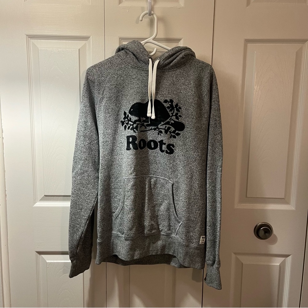 Roots Original Kanga Hoodie Men’s Size L – Salt & Pepper Grey